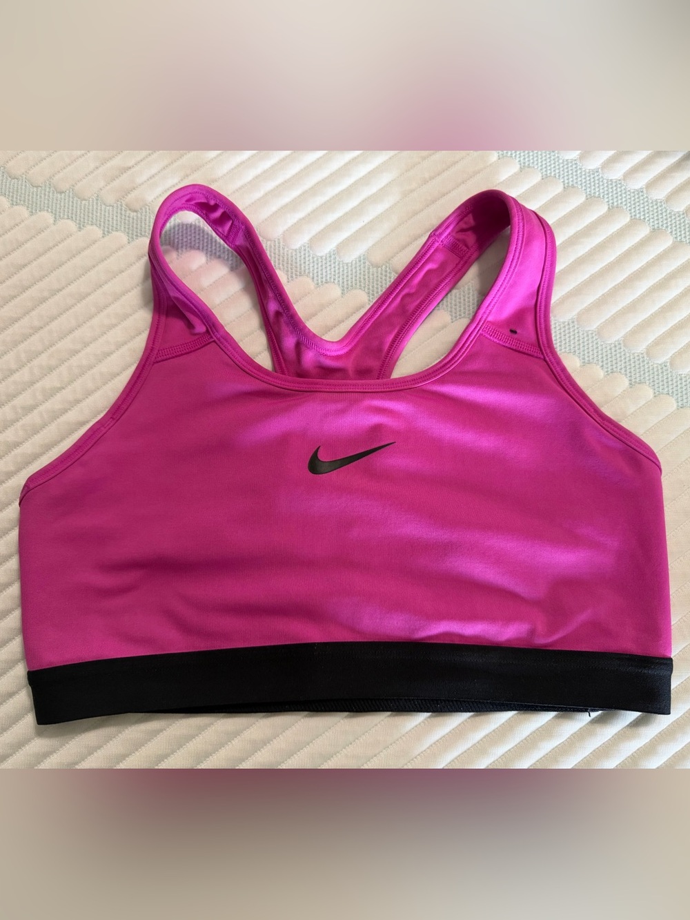 Nike Hot Pink Racerback Sports Bra with Black Band
